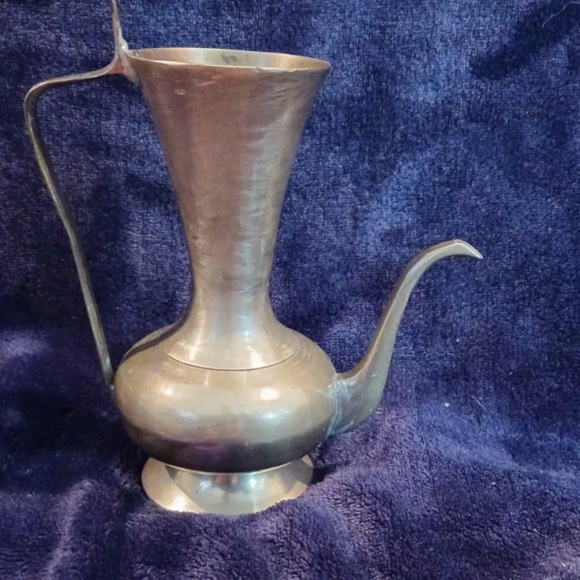 Miniature Antique Brass Ewer Water Pitcher Period Piece Genie Spout - Picture 3 of 10